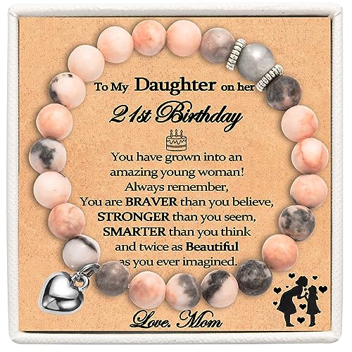 21st Birthday Gifts for Women Her, 21 Year Old Birthday Gifts for Her, Beaded Bracelet Gifts for 21st Birthday Female, Happy 21st Birthday Gifts Ideas for Daughter Granddaughter Niece Friend