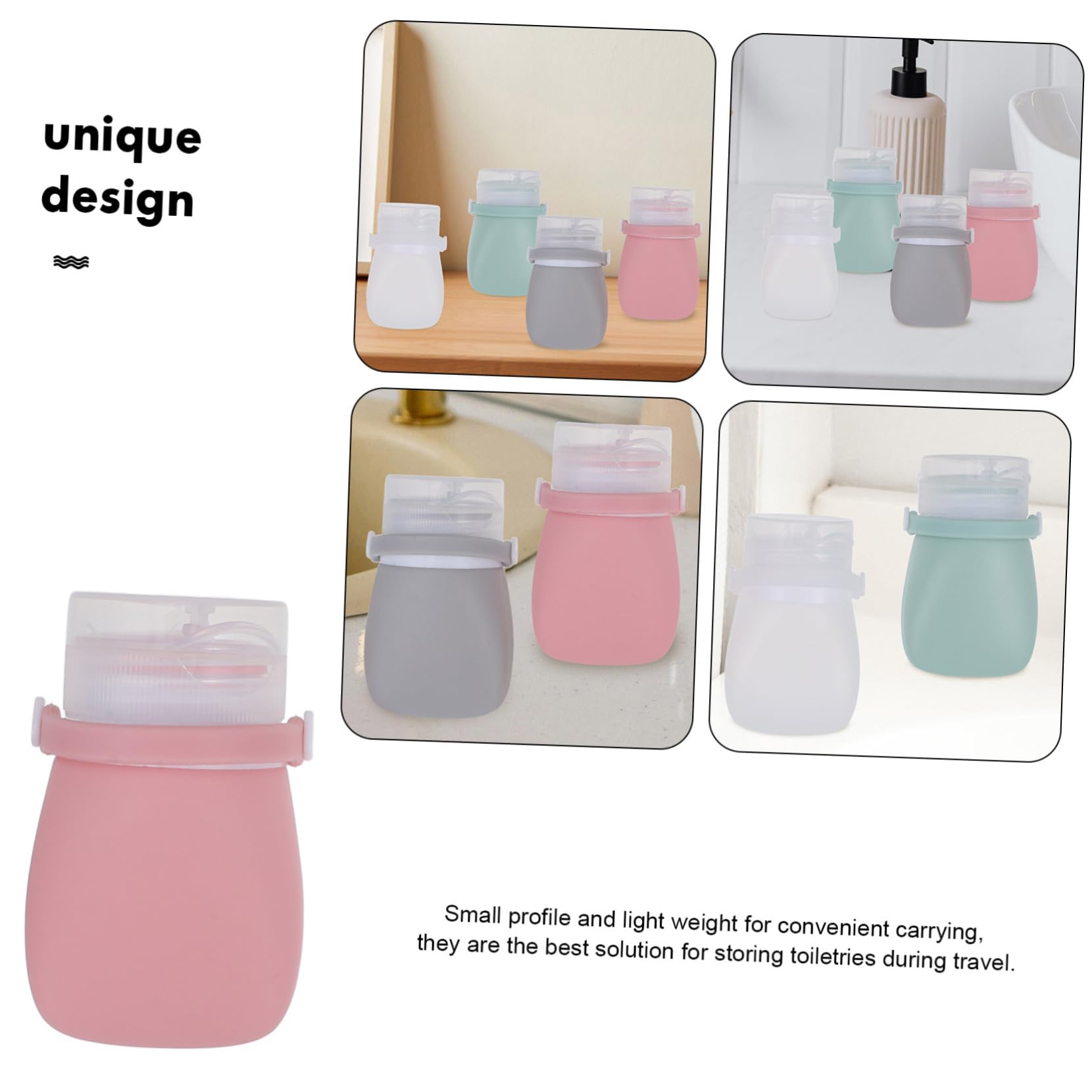 FOMIYES 4 Set Di Flaconi Per Cosmetici Liquidi Da Viaggio Comprimibili Contenitori Di Ricarica in Silicone Per Kit Di Cosmetici Da Viaggio