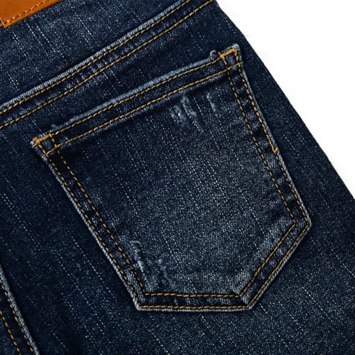 KIDSCOOL SPACE Baby Girl Boy Jeans,Small Kid Elastic Band Inside Ripped Denim Pants3