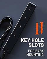 Vista 7 de ECHOGEAR VoltSpin - Regleta de alimentación con protector de sobretensiones, enchufes giratorios, enchufe plano, cable largo y agujeros de montaje