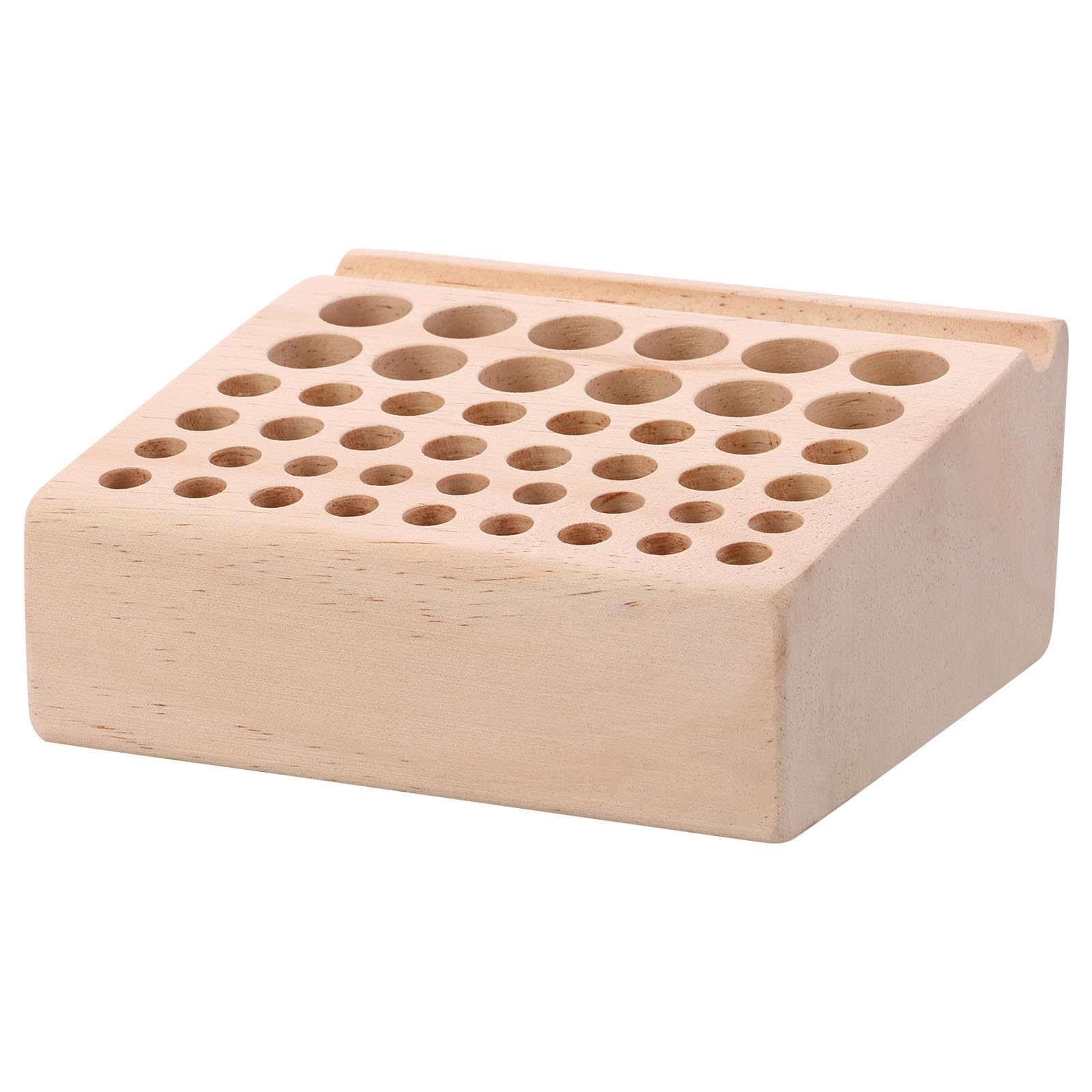 Wooden Leathercraft Tools Rack, Pine Wood Practical Leather Craft Tool Organizer Multifunctional Carving Tool Storage Rack for Leather Working (46 holes)