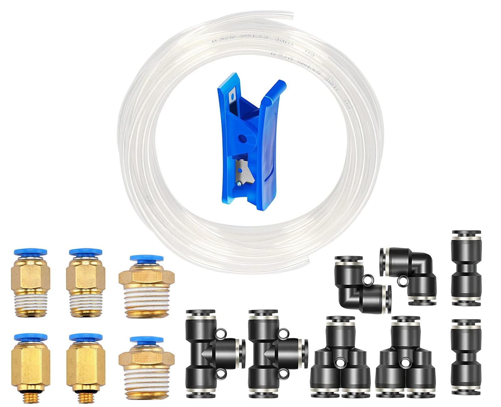 HUAZIZ Transparente Polyuréthane PU Air Tuyau Kit 4mm OD X 2