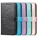 ELTEKER Skórzane etui z klapką z 3 przegródkami na karty i zapięciem magnetycznym, do iPhone'a X/XS, zielone