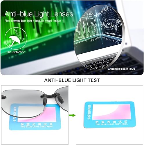 Miniatura 5 de Gafas de lectura bifocales sin montura 1.0, gafas de lectura anti luz azul  protección UV400, gafas de sol deportivas de uso lejano y casi doble
