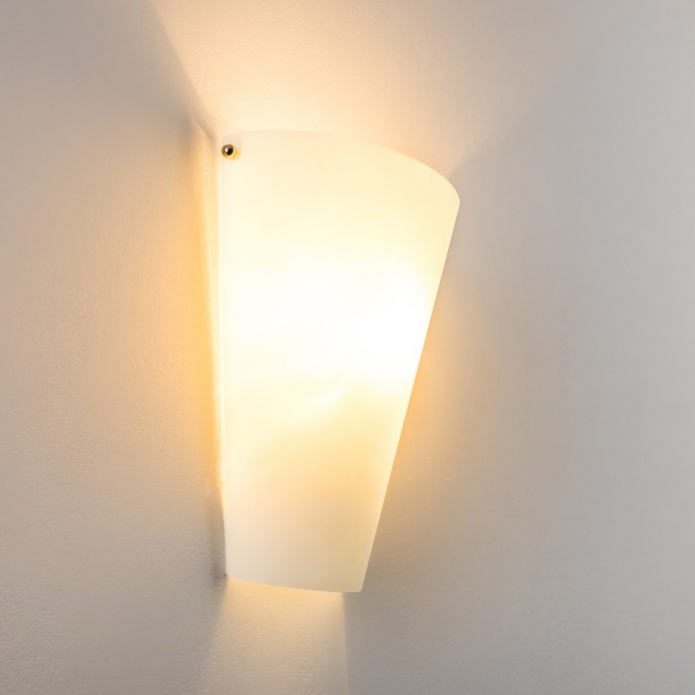 Wandleuchte Zera aus Metall/Glas in weiß, moderne Wandlampe mit Up & Down-Effekt, 1 x E27, Innenwandleuchte mit Lichteffekt, ohne Leuchtmittel