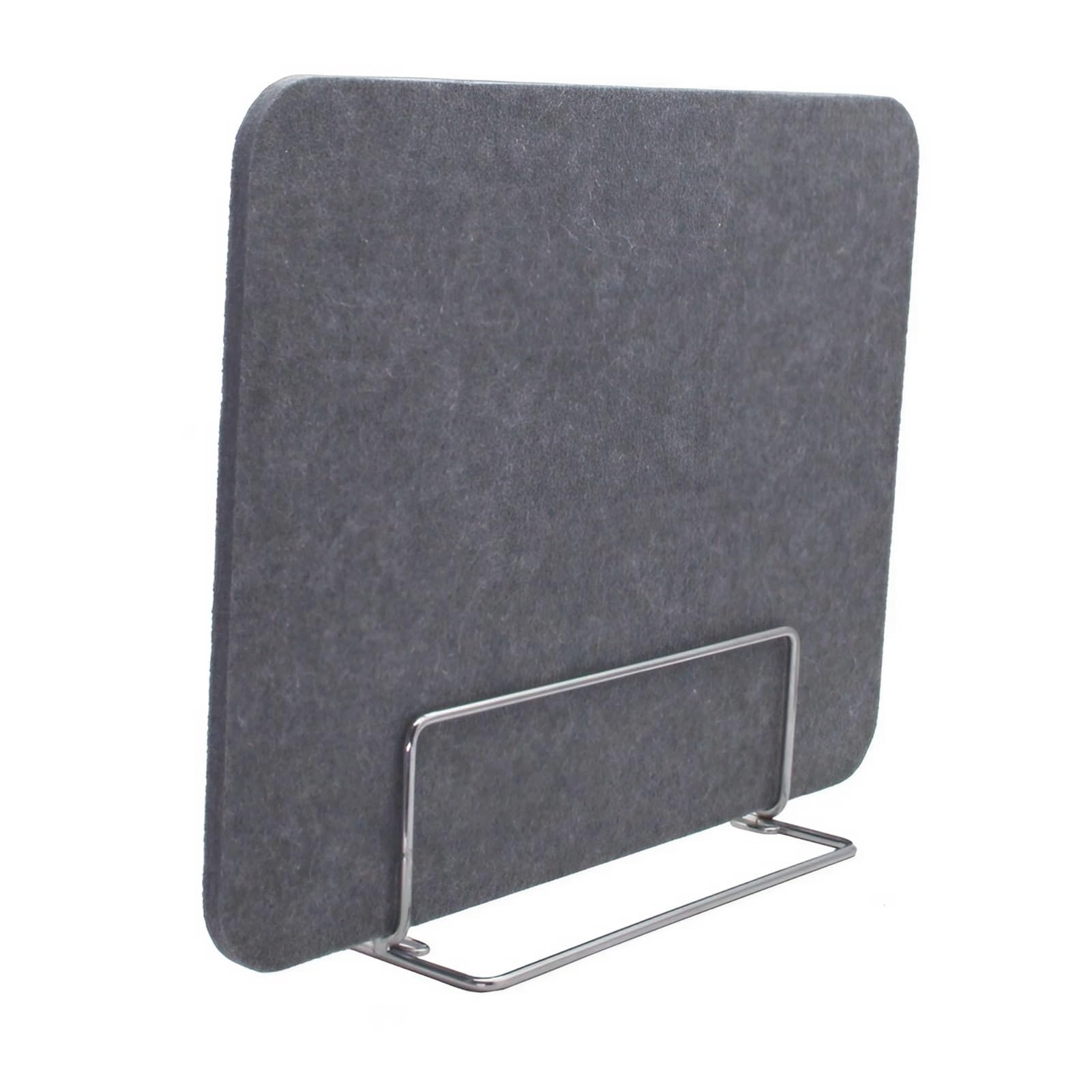 Divisorio da scrivania autoportante, pannello acustico in poliestere, per ufficio, scuola, reception, colore grigio, set di 2 pezzi, 30 x 100 cm