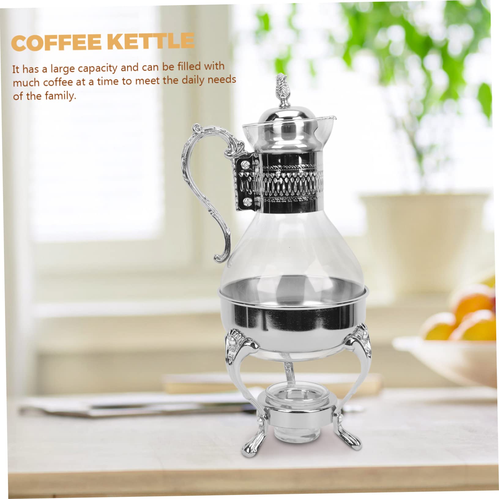 ORFOFE Jarra De Café De Vidrio Templado Asa Ergonómica Cafetera Europea Estilo Vintage Para Hogar y Restaurantes