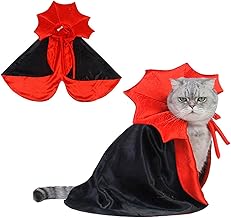Halloween Pet Costumes Wizard Cloak Costume for Cats & Dogs Dog Witch Clothes Cat Cape Dog Cosplay Dress Wizard Outfit Cat Outfit Clothes for Halloween Party Decoration (Red)