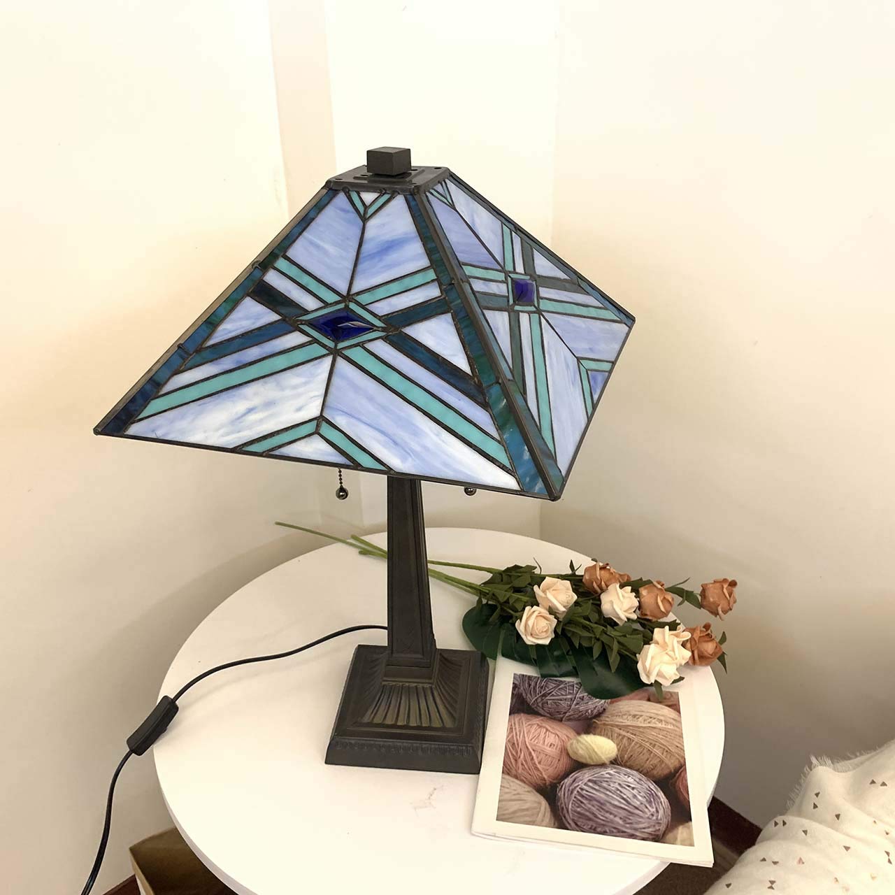 Amazon.co.jp : BIEYE照明L10814 ステンドグラス テーブルライト