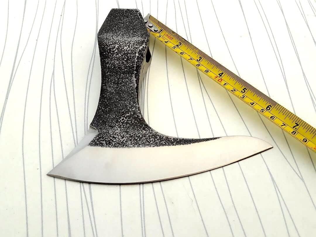 WHS201 Viking Axe Head, Custom Hand Forged Viking Axe Real Head, Tomahawk Viking Hatchet Beared Camping Axe Blade, 5160 HIGH Carbon Steel Blade, Viking Gift for Him (Ragnar)