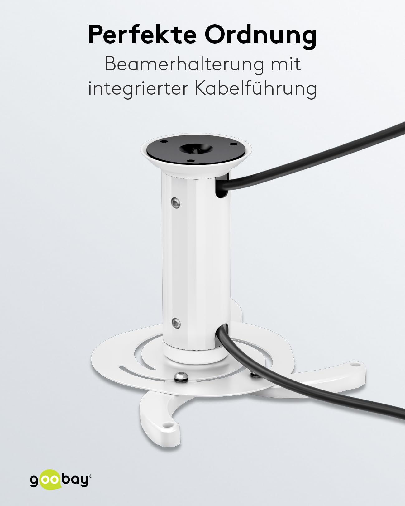 Beamer-Deckenhalterung, flexibel, neig- drehbar, bis 10 kg, silber