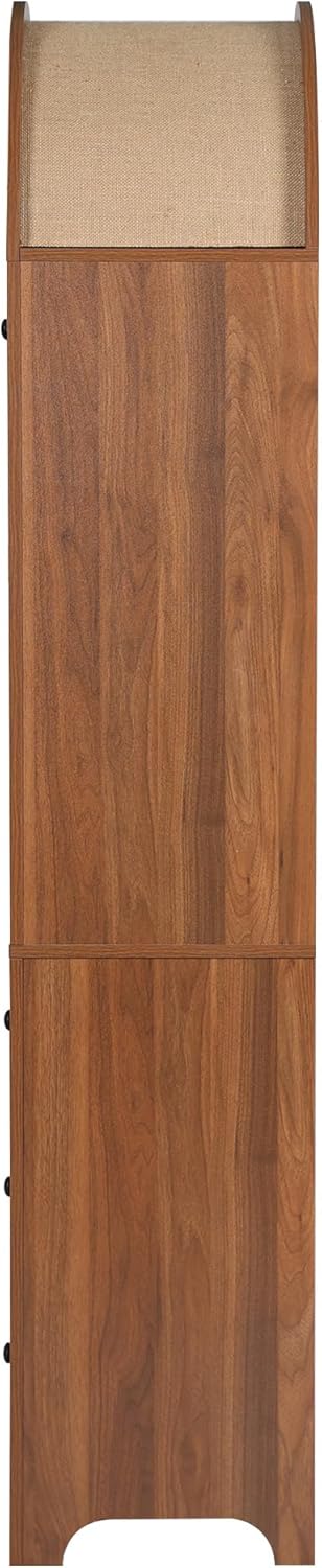 Bifins 71” Tall Arched Storage Cabinet with Drawer,Farmhouse Arched Bookcase with Door,Freestanding Arch Tall Pantry with Countertop for Kitchen Living Room (Walnut, 71inch)
