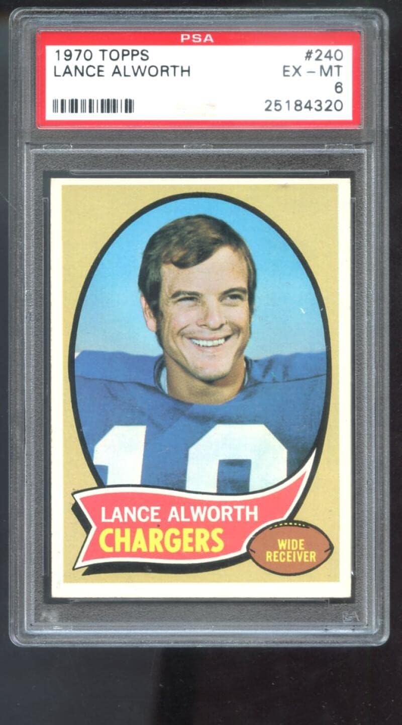 1970 Topps #240 Lance Alworth PSA 6 Graded Football Card NFL San Diego Chargers