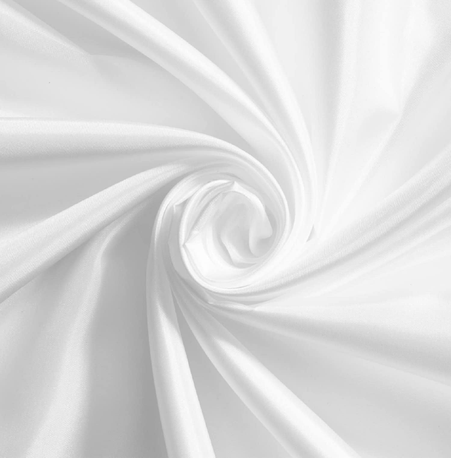 FabricLA Polyester Silk Habotai Lining Fabric 60" Wide by The Yard Use for Event Decorations for Drapes, Table Cloths Covers Wall Covers, White – 2 Yards