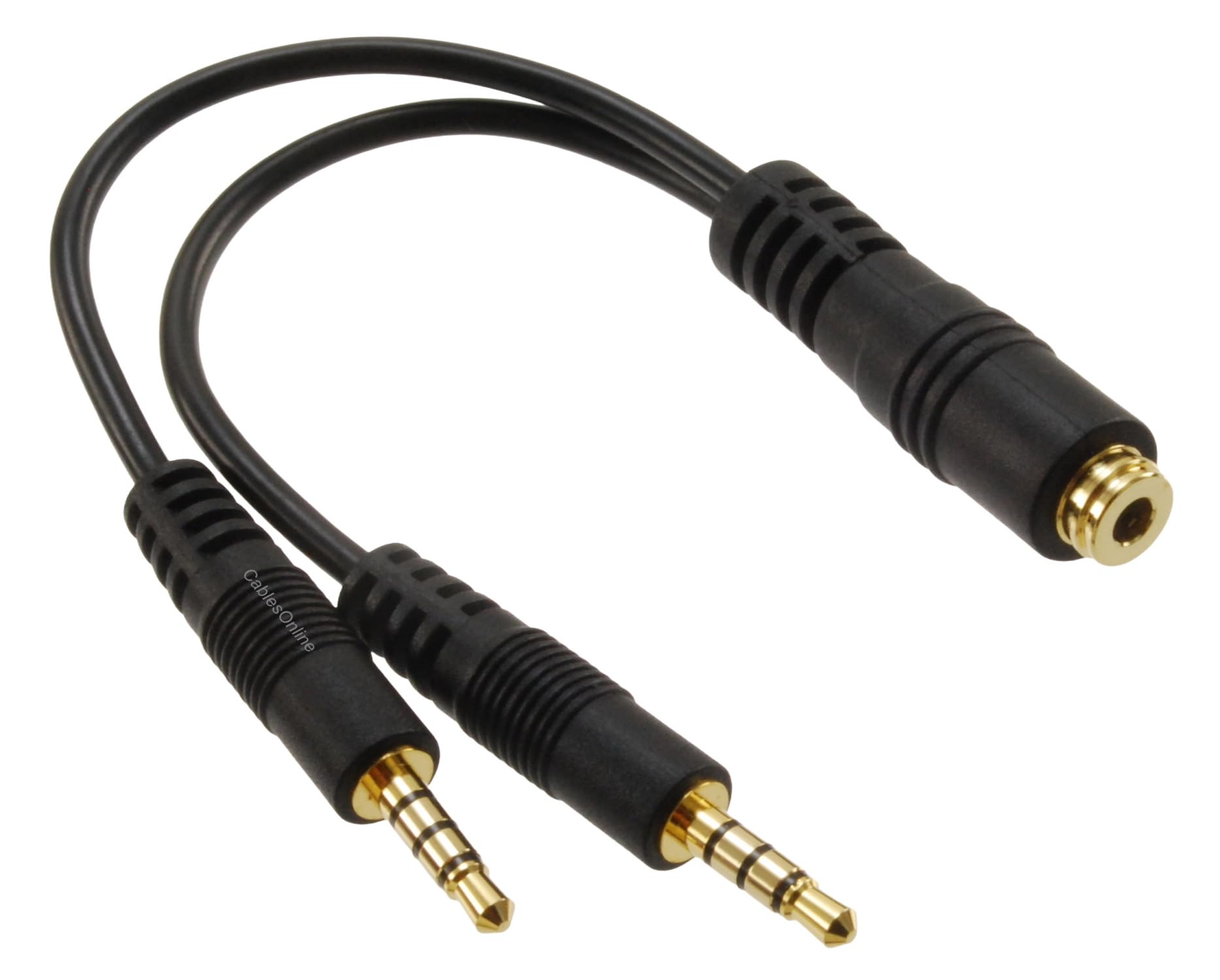 cablesonline poliger 3,5 mm TRRS Buchse auf Dual TRRS Stecker Stereo Splitter Kabel, ip-y03