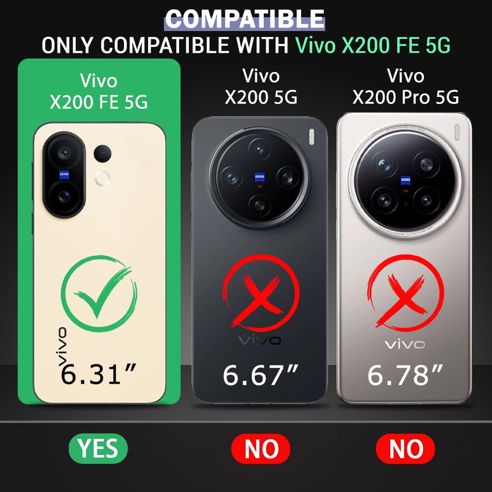 TheGiftKart Hybrid Ultimate Slim Back Case Cover for Vivo X200 FE 5G | Lightweight Profile | Hard Back Case Cover for Vivo X200 FE 5G (PC & TPU, Metal Camera Ring, Leather Texture Finish, Grey) — Amazon image 2