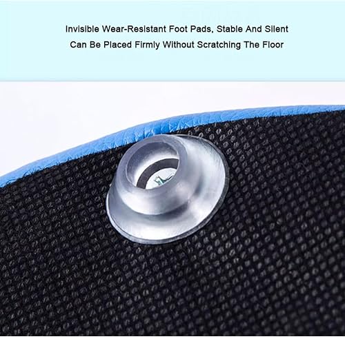 Miniatura 6 de SYALEO Puf otomano redondo de 10.6 pulgadas, reposapiés otomano de piel sintética, reposapiés, taburete bajo, taburete moderno para sofá, cojín y