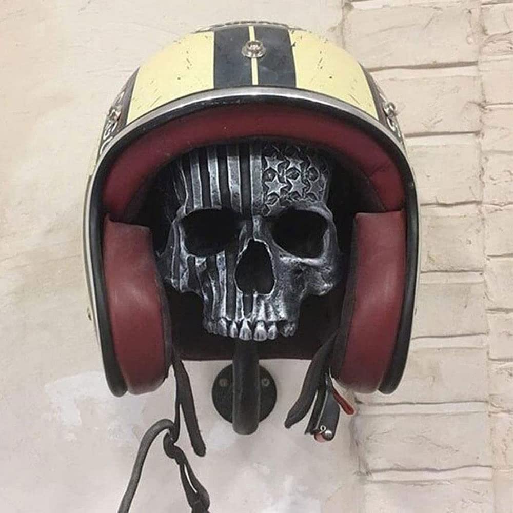 Portacasco A Forma Di Teschio Da Parete - Per Moto, Football, Baseball, Decorativo - Foto 3
