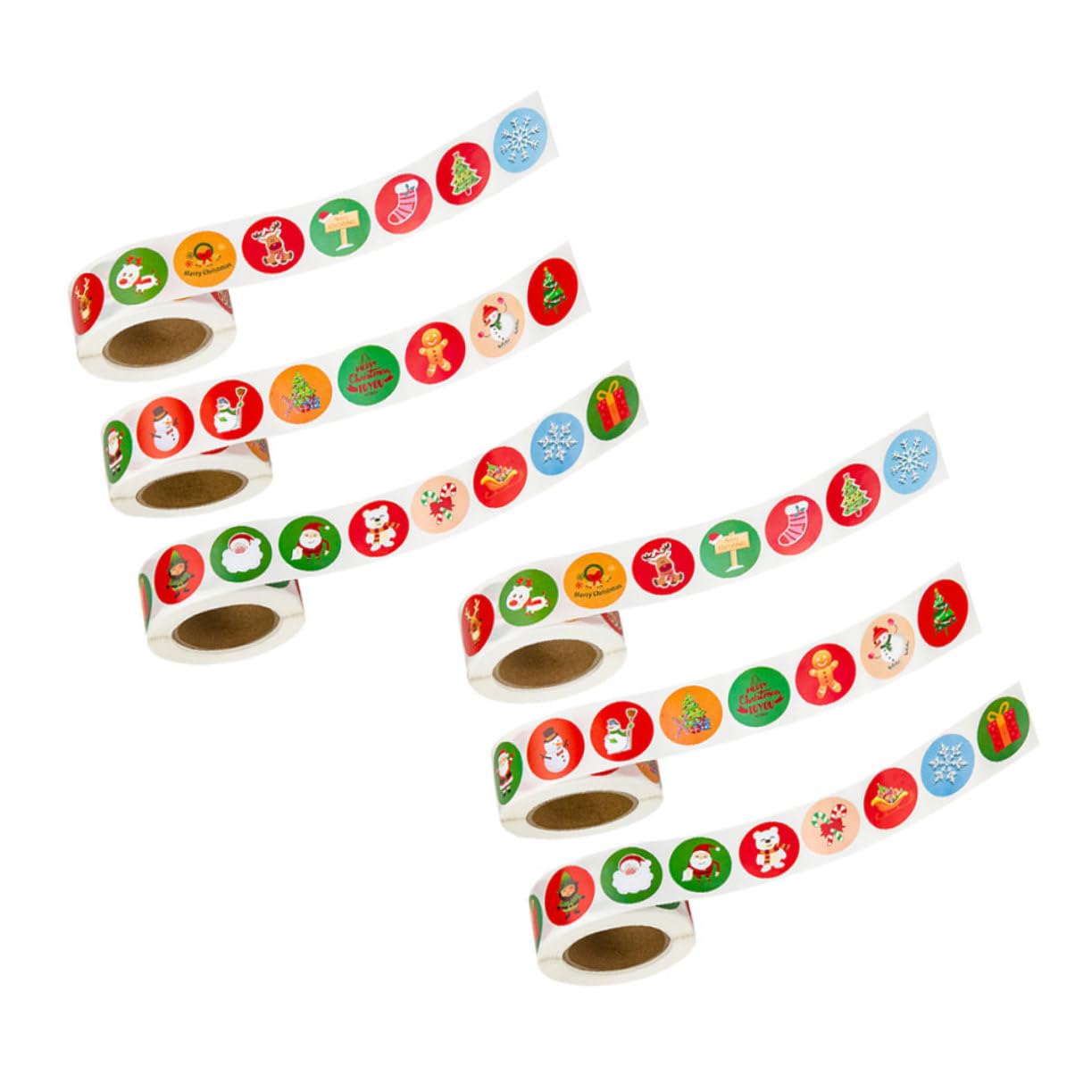 Operitacx 12 Rollos Sellado Festivo Pegatinas Marca Pegatinas Embalaje De Bolsas De Dulces Navidad Etiqueta