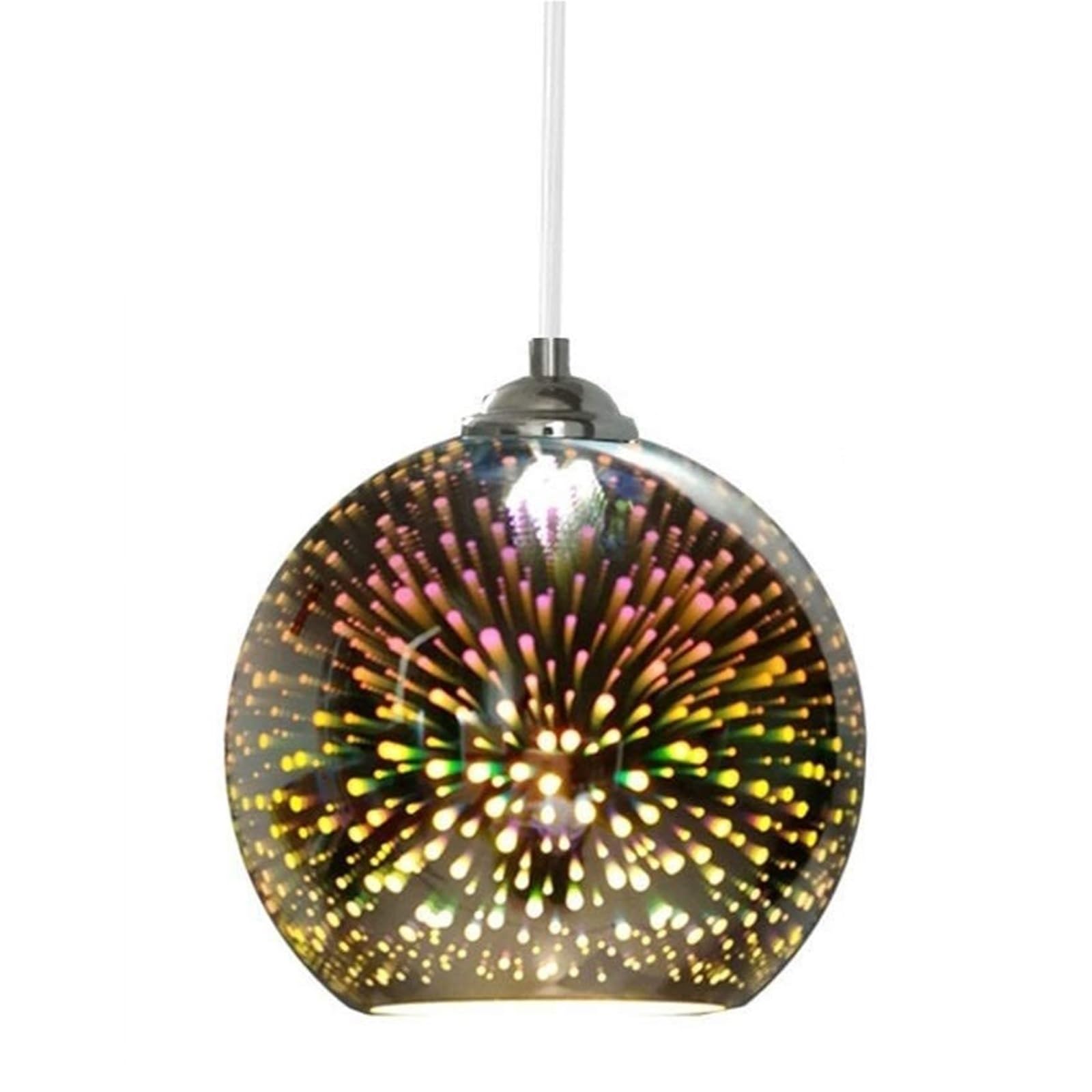 KHUKHU Creative Personality LED Pendant Light Color 3D Spherical Glass Chandelier Fireworks Glass Shade Ceiling Chandelier E27 Lamps Restaurant Decoration Chandelier Bar Chandelier(A)