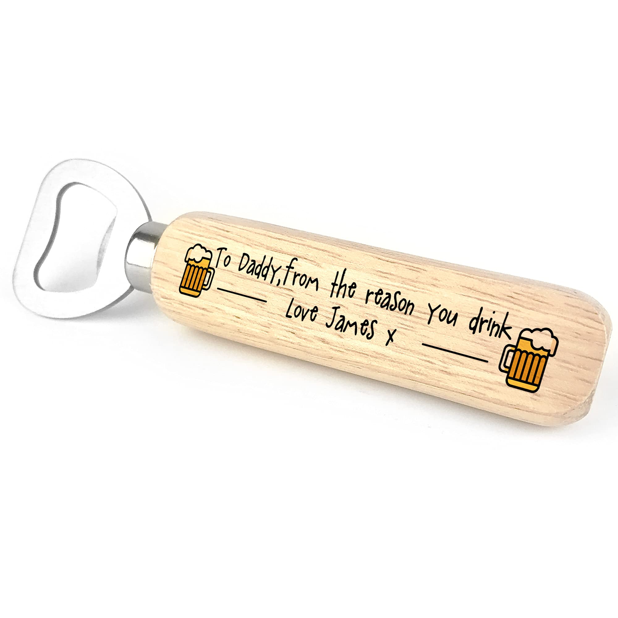 Funny Daddy Gift from Daughter Son Birthday Xmas Wooden Bottle Opener Keepsake