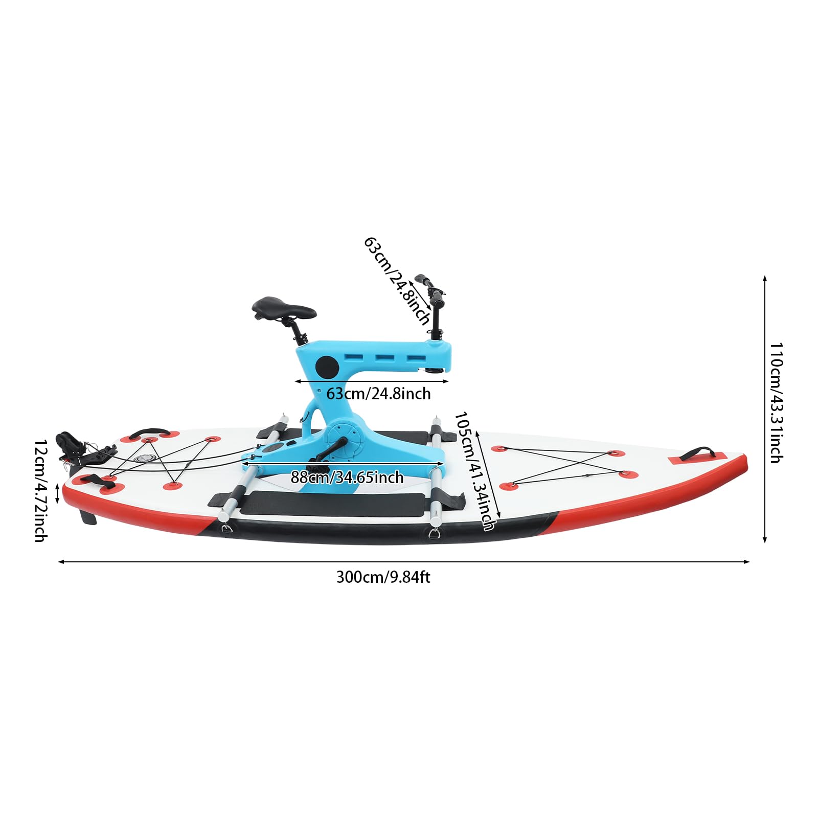 Nadmuchiwany rower wodny, z siedzeniami na jezioro/rzeki/morze, do 100 kg | Rowerowa łódź morska, rower wodny dla dorosłych, nadmuchiwana łódź rekreacyjna do sportów wodnych i aktywności rekreacyjnych