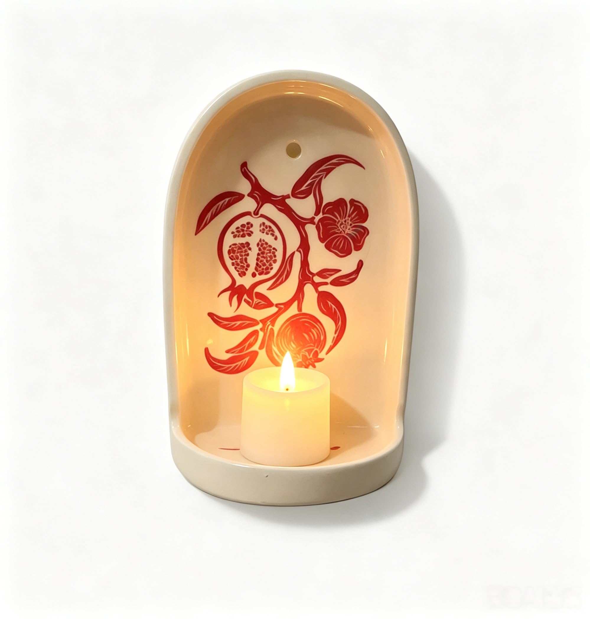 Handmade Ceramic Wall Candle Holders, Decorative Wall Sconces for Candles, Farmhouse Wall Decor Candle Sconces with Candle Tray, Aesthetic Candle Holders Set for Meditation, Altar, Living Room (A)