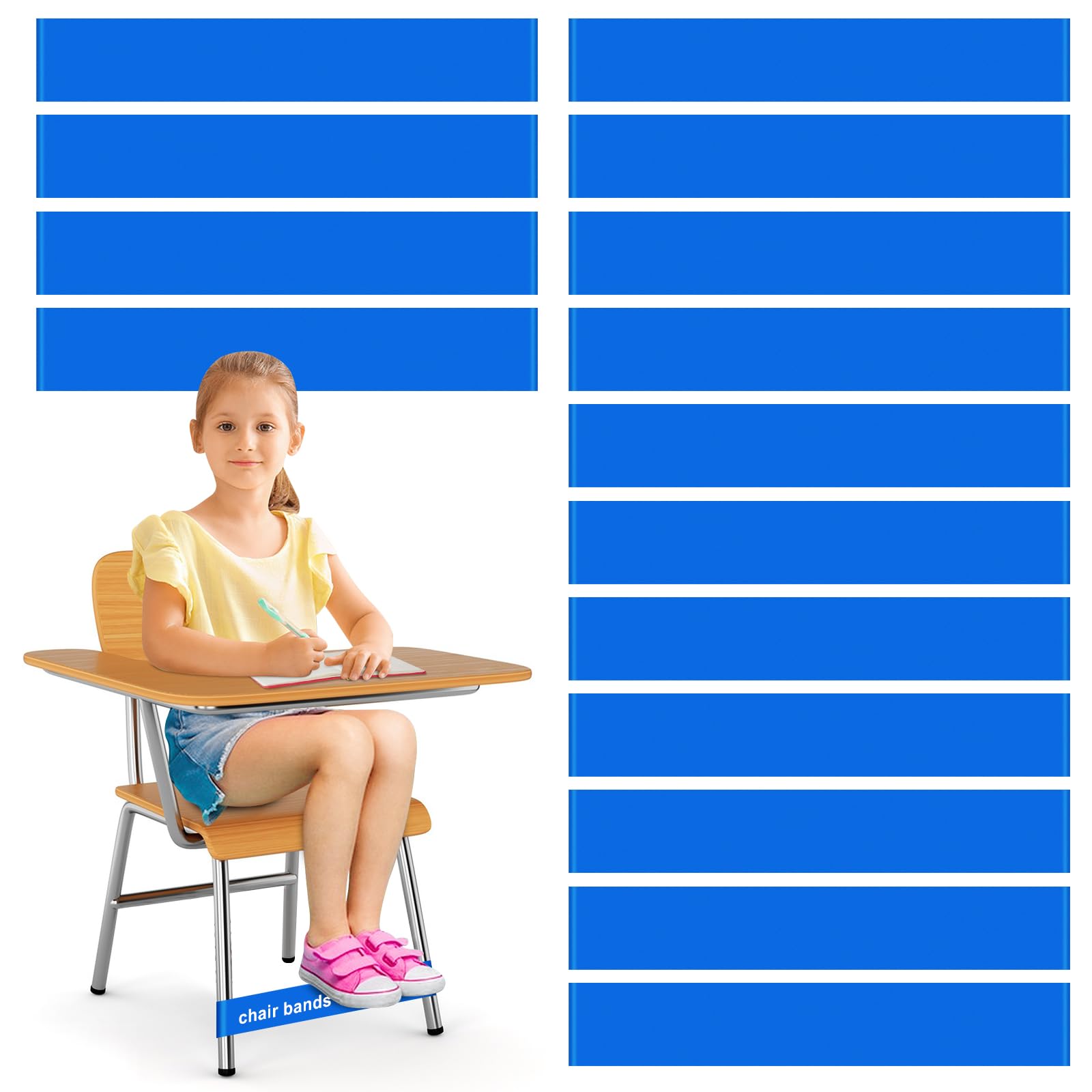 25 Pack Chair Bands for Kids with Fidgety Feet, ADHD Tools for Kids, ROOKEA Sensory Classroom Must Haves for ADHD Kids Fidget Chair Bands ADD Autism
