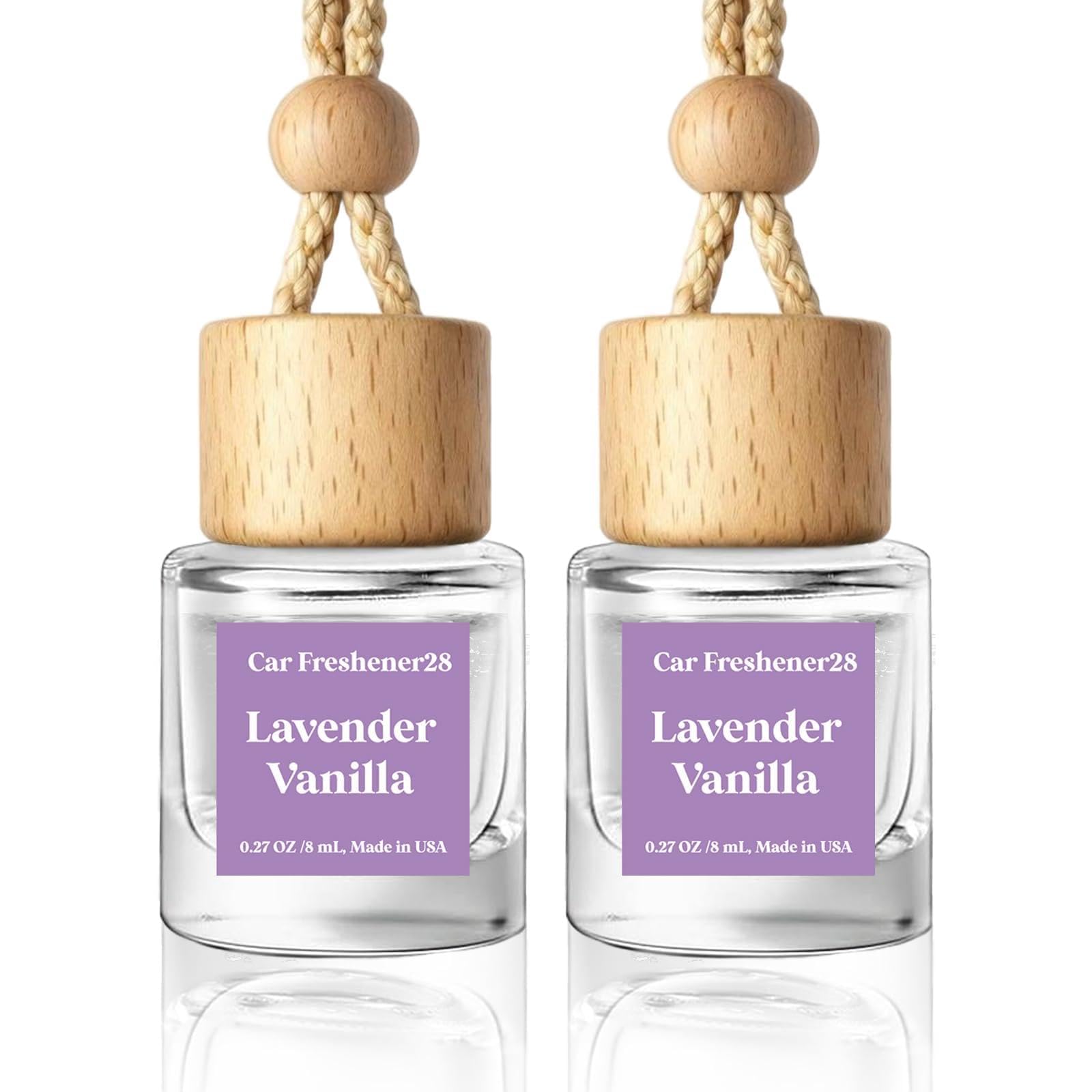 HoogaLife Car Air Freshener Diffuser 2 Pack Hanging Air Freshener Diffuser -Lavender Vanilla Fragrance Oil Air D iffuser for Car, 45+ days Long Lasting Fragrance Made in USA C ar Air Fresheners (L28)
