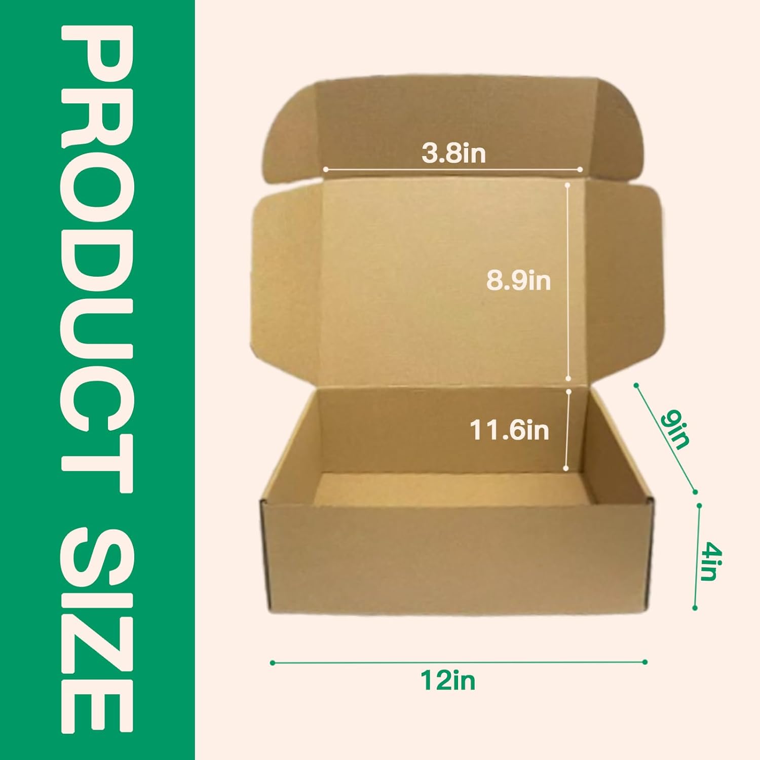 Rongyangtong12x9x4 Inch Shipping Box (pack of 20),Corrugated Mailing Box, Ldeal for Small Business Packaging Mailing