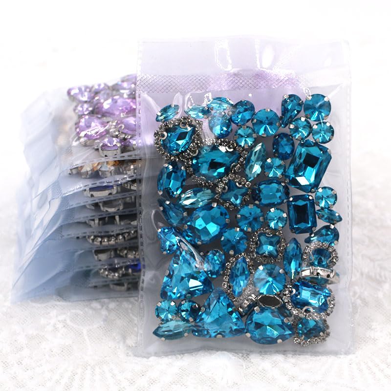 50 Strass à Coudre Brillabenny - Cristaux Avec Base Métal Et Cabochon, Pour Décoration Vêtements, Chaussures, Accessoires - 6
