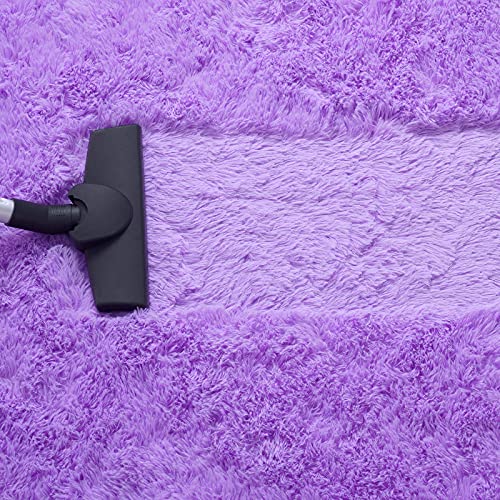 Ompaa Fluffy Runner Rugs, 2X4 Feet Purple, Super Soft Shaggy Carpet Fuzzy Long Fur Rug For Bedroom Living Room Dorm, Plush Kids Playroom Baby Girls Nursery Decor Mats #TOP6