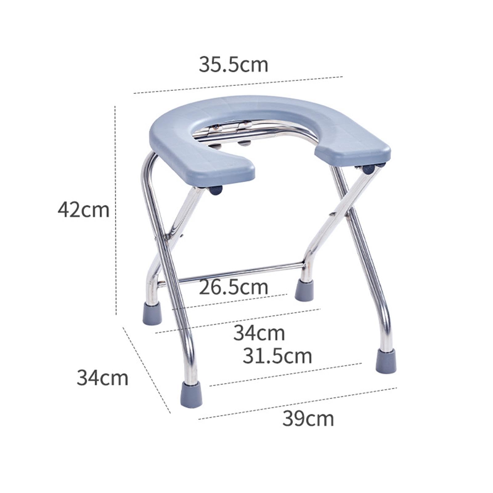 Sedile per Toilette Squat Sedia da Toilette Pieghevole Portatile Sedia da Doccia Multifunzionale Robusta Struttura Acciaio Impermeabile Antiscivolo Ad, Grigio