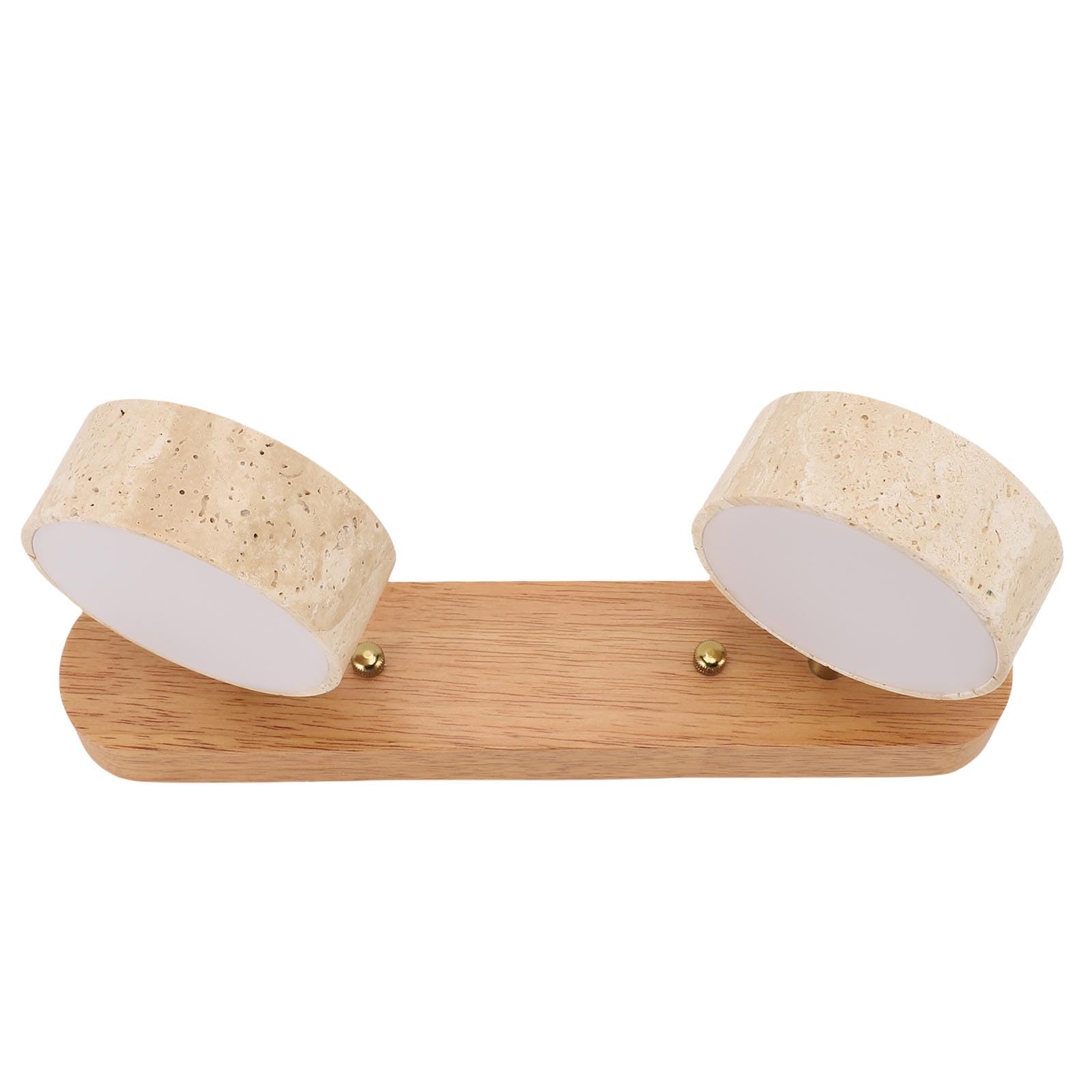Modernlinder Vanity Light - 2 Applique Girevoli in Pietra Naturale, Elegante Oakody, Illuminazione da Parete a LED, Modi, Aree di Arredo (Colore del legno)