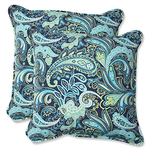 Pillow Perfect Paisley Indoor/Outdoor Accent Throw Pillow, Plush Fill, Weather, and Fade Resistant, Large Throw - 18.5