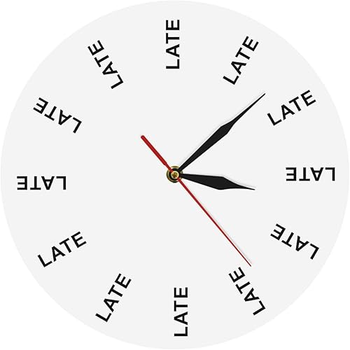 Reloj de pared con impresión artística de 11.8 in, reloj de pared tardío, sin números, momentos infinitos, atemporal, reloj de pared para oficina,