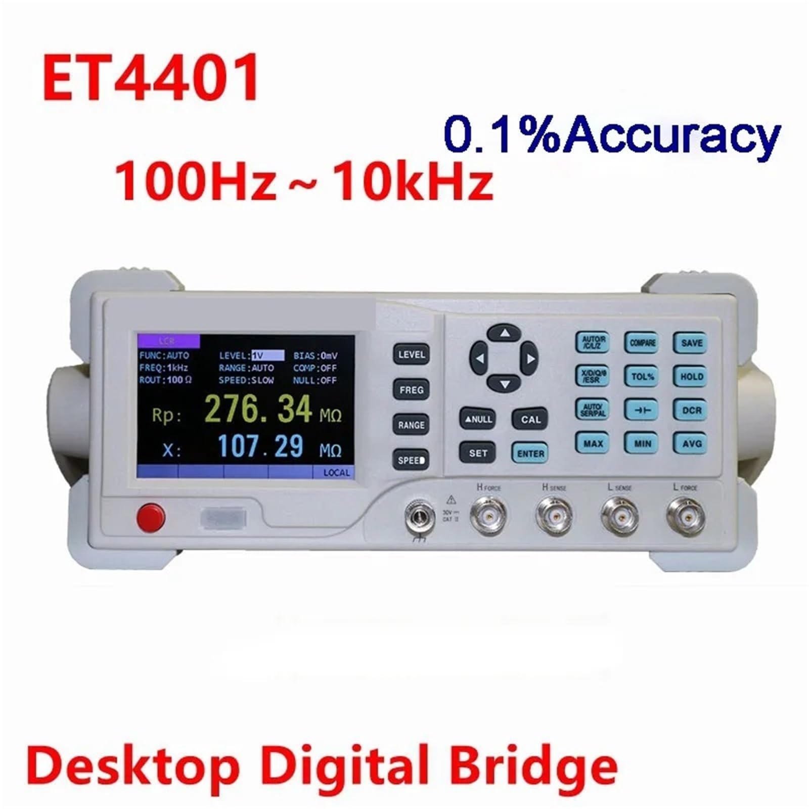 Medidor LCR, Medidor LCR digital de escritorio ET4401, comprobador puente LED, instrumento medición capacitancia, resistencia, impedancia e inductancia