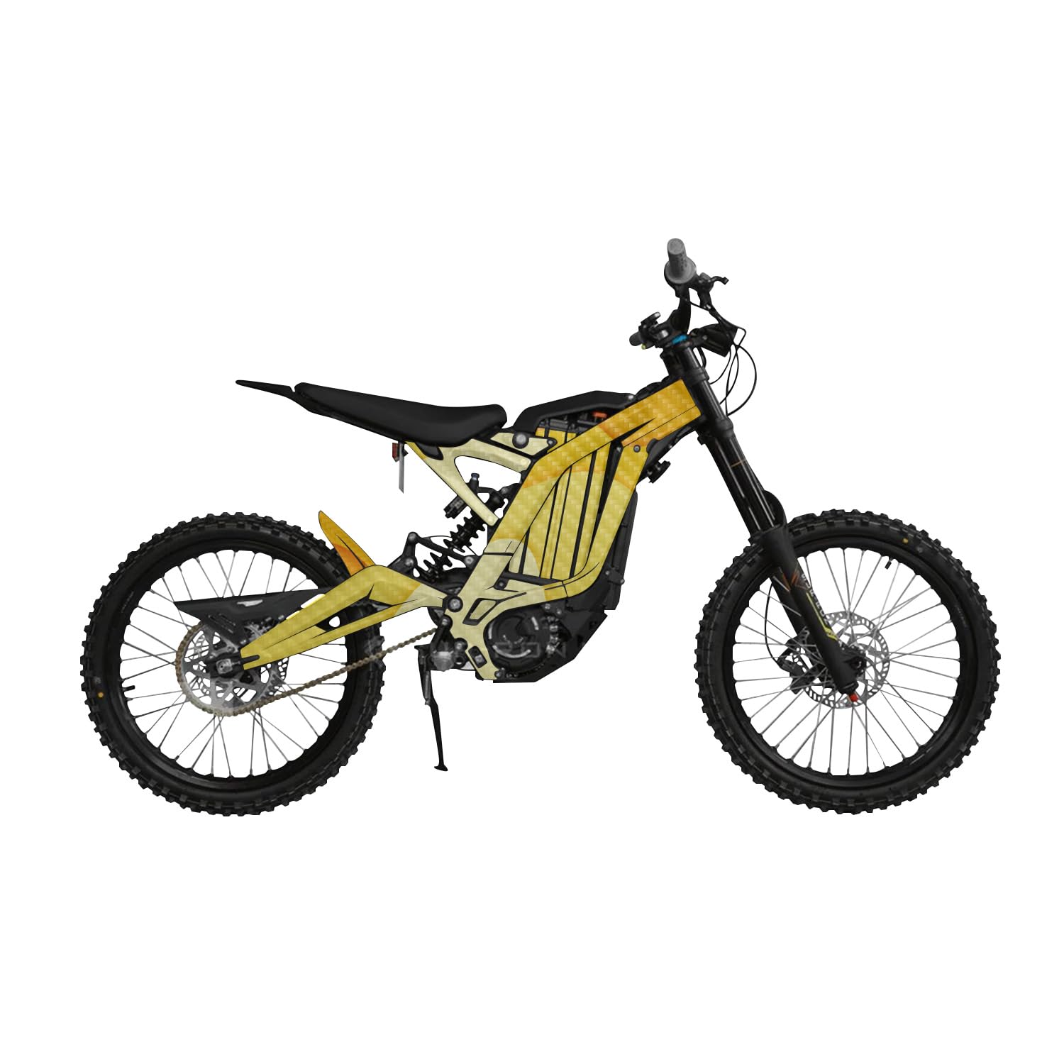 Carbon Fiber Surron Light Bee Graphics Kit Wrap - Papercraft Yellow - Sur-Ron Skin - Premium 3M Vinyl Protective Wrap Decal Cover - Easy to Apply | Crafted in The USA by MightySkins