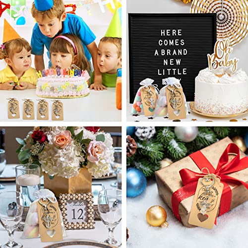 Gwhole US202205161410 30 Set Of Crystal White Angel Design Keychain Favors Set, Angel Wing Pendant With Thank You Tags Drawstring Organza Bag Guest Return Gifts For Baptism Favors thumb #6