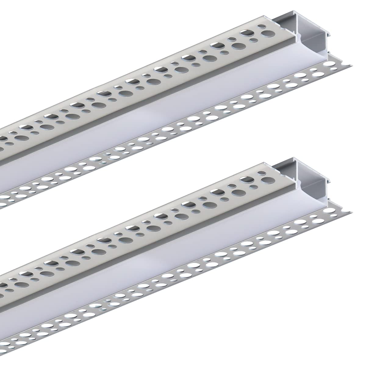 Long Life Lamp Company White Aluminium Plaster In Led Profile Channel 1 Metre Opaque Diffuser Trimless, Drywall Cp01 (2)