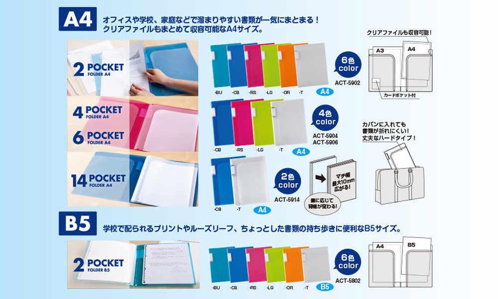 Amazon.co.jp: セキセイ アクティフV 14ポケットフォルダー A4