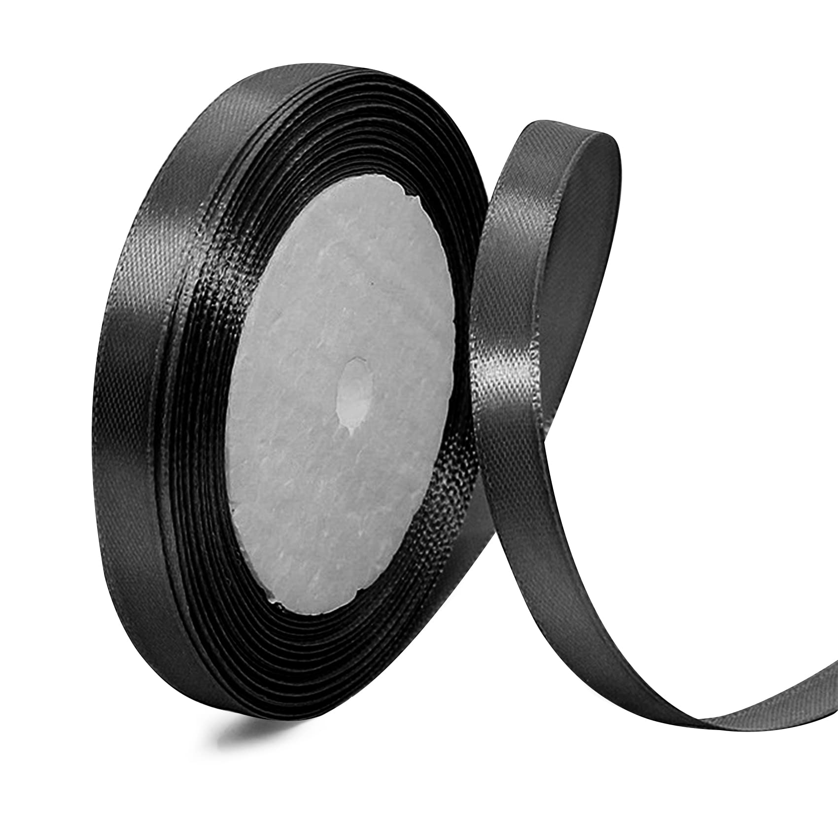 1cm * 22m Satin Ribbon, Ribbon, Tying Gift Ribbon for Gift Wrapping Ornaments Party Favor (Black)