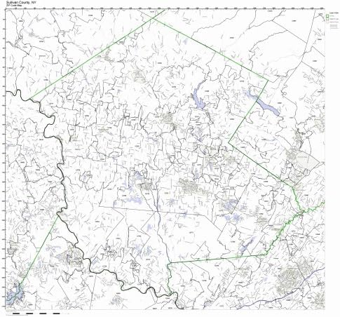 Sullivan County New York Ny Zip Code Map Not Laminated Amazon Com Office Products