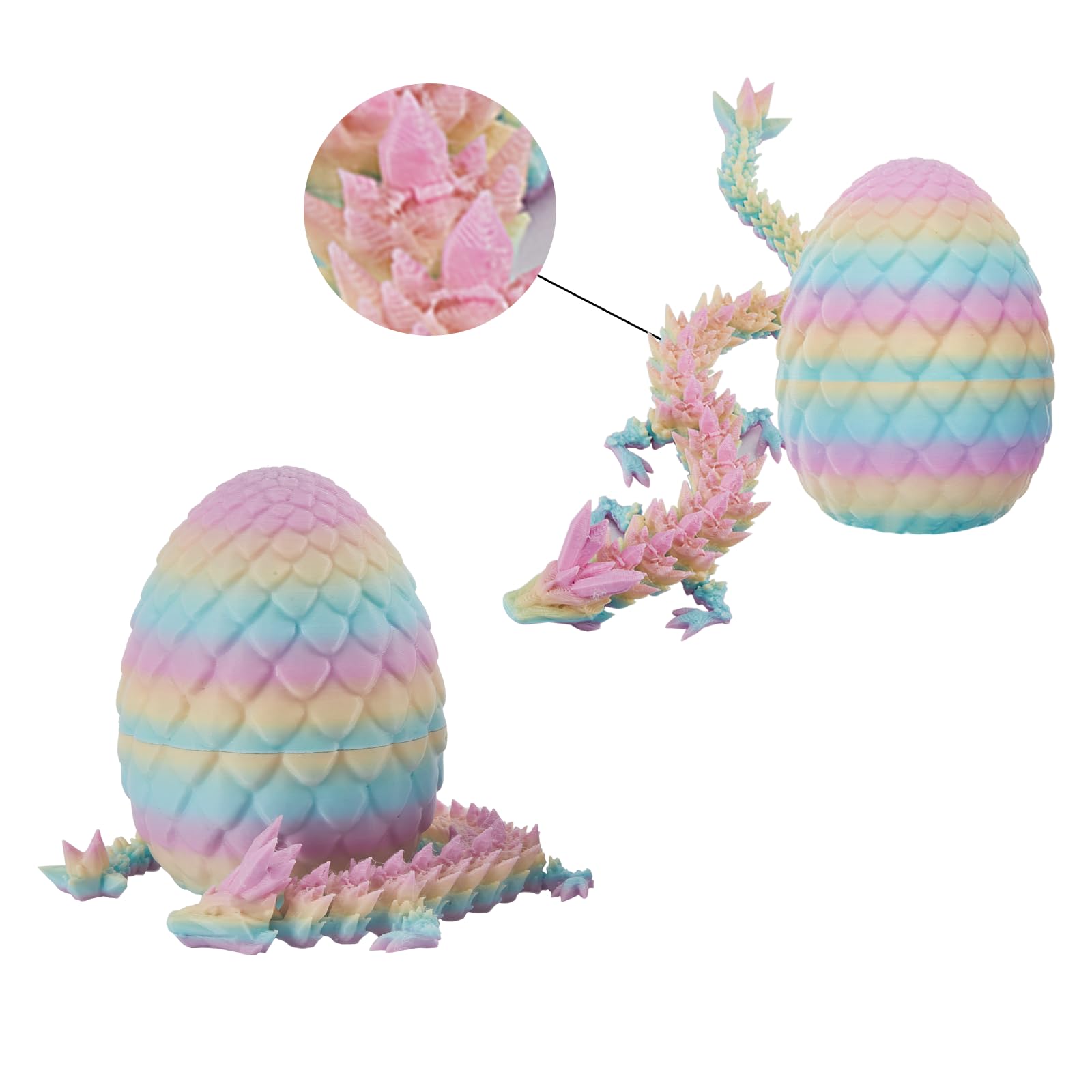 Yizerel 2 Pack 3D Printed Dragon Easter Egg with Dragon Inside, Prefilled Easter Egg Fillers Articulated Fidget Toy - Image 4
