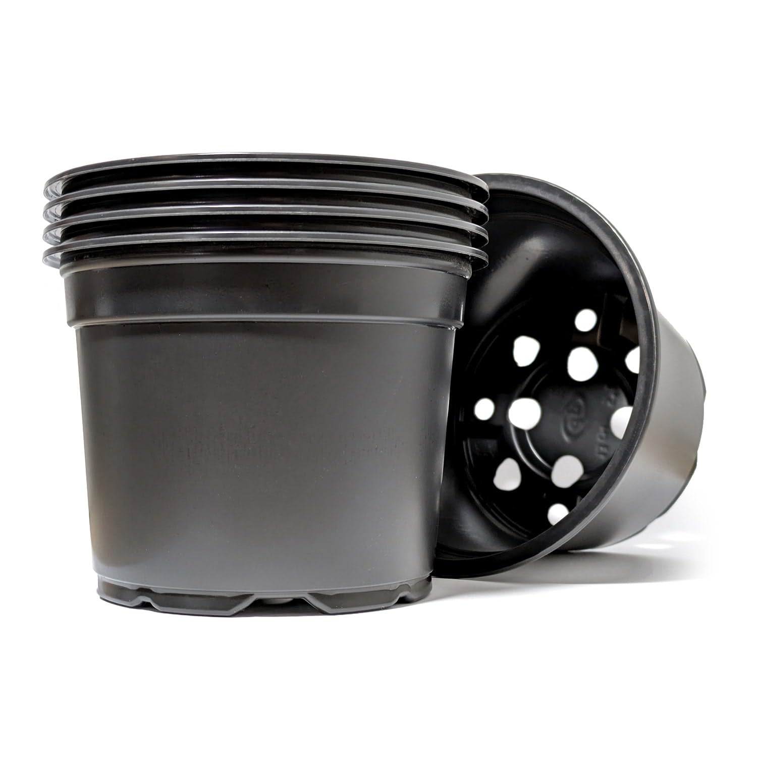 Elixir Gardens Recycled Plastic Thermoformed Seed Starting/Seedling & Cutting Nursery Plant Pots | Black/Terracotta | Various 13cm Black x 40