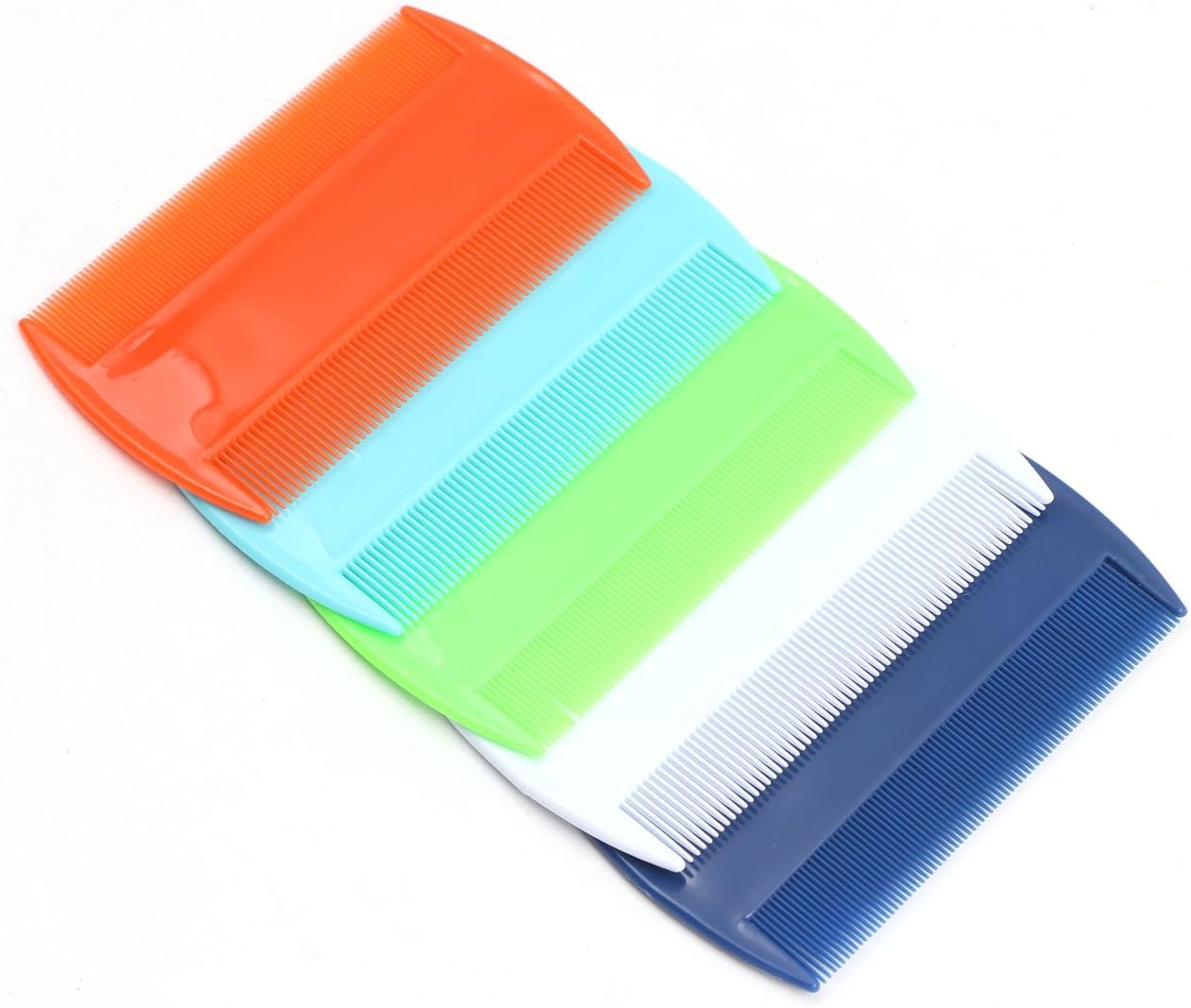 PENTA ANGEL 5 Colors Portable Plastic Double Sided Pet Cat Dog Nits Flea Lice Combs Fine Tooth Grooming Hair Tool, 5PCS