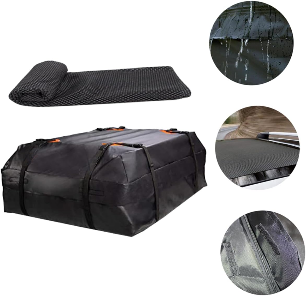 PRETYZOOM Vehicle Cargo Roof Roof Bag Cargo Carrier Rack Top Oxford Cloth Car Accessories