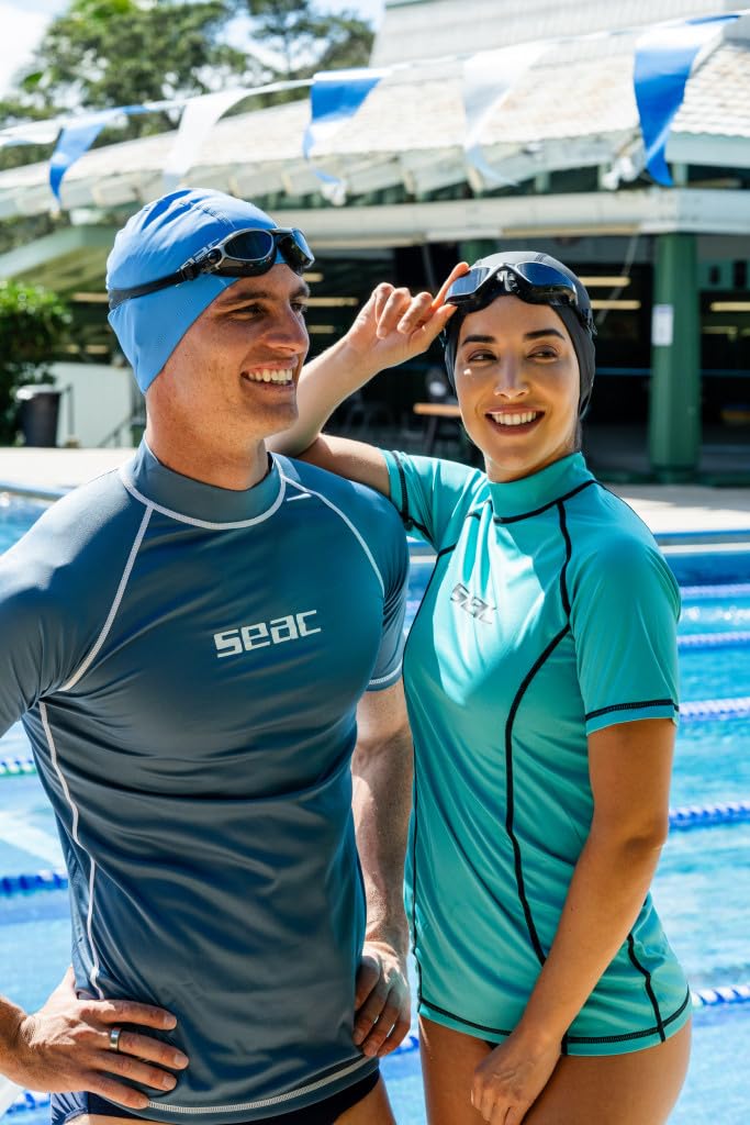 Seac T-Sun Short Man, Maglia Protettiva Rash Guard per Snorkeling e Nuoto Anti UV - 4