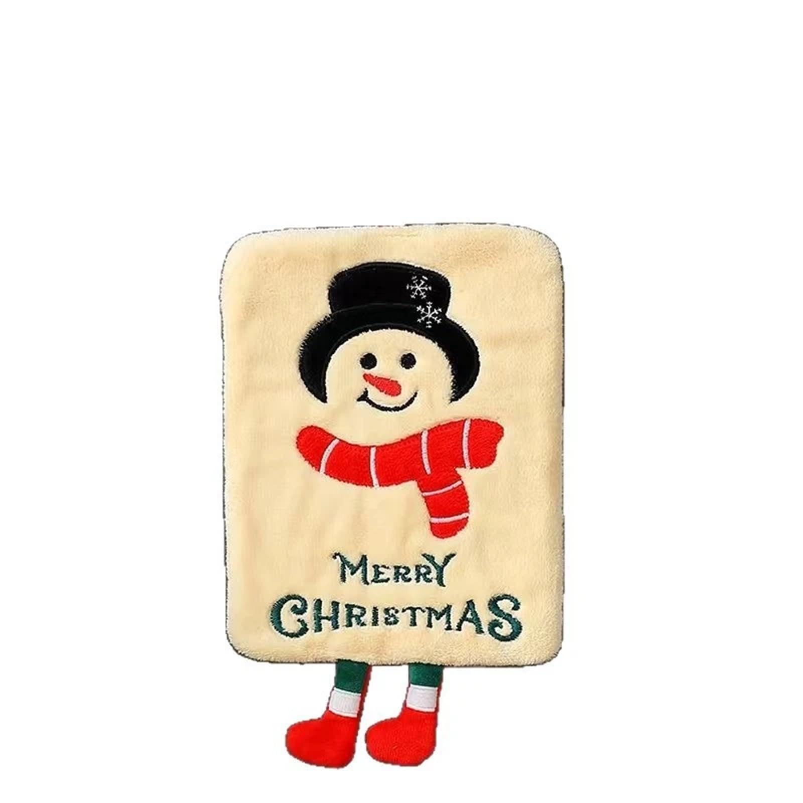 PPdingding 2pcs Cute Hanging Hand Towels - Thick Coral Fleece, Absorbent Quick-Dry Kitchen Rags for Christmas Home Decor(White)