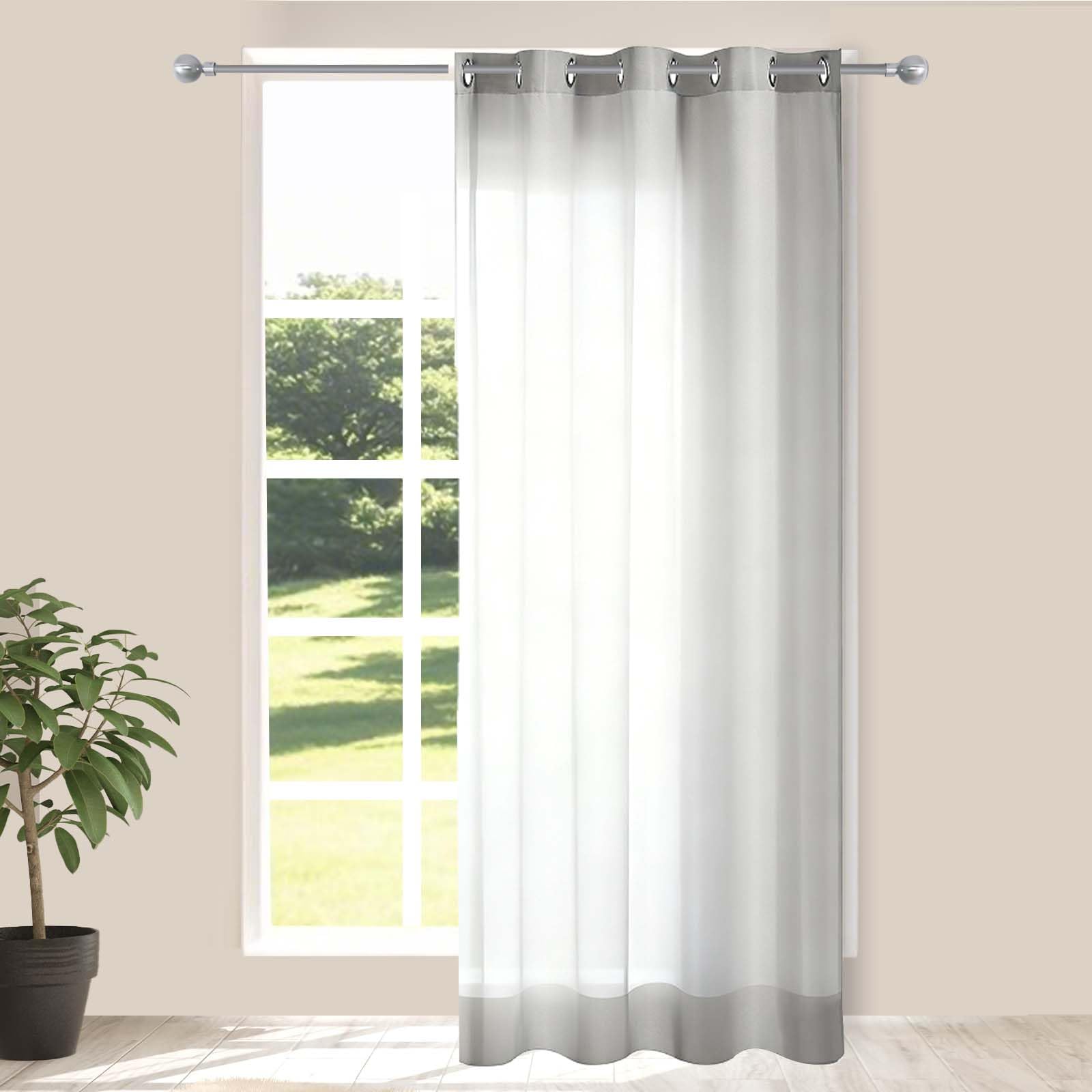 Cortinas Opacas, 1 Piezas,132×213cm, Cortinas de Dormitorio,Modernas 50% Blackout Curtains Grises con Ojales, para Dormitorio, Salón y Cocina